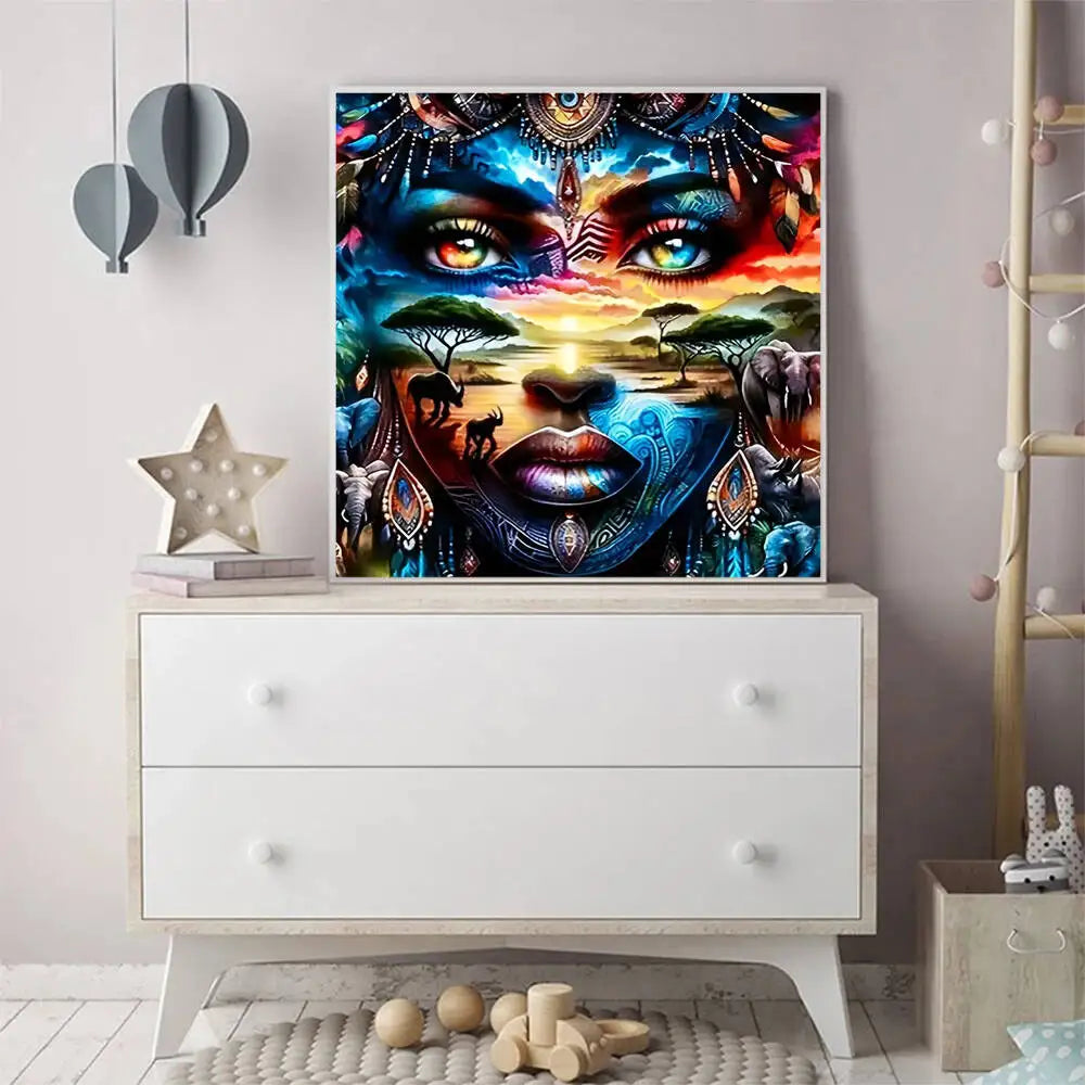 Diamond Painting Femme et Éléphant