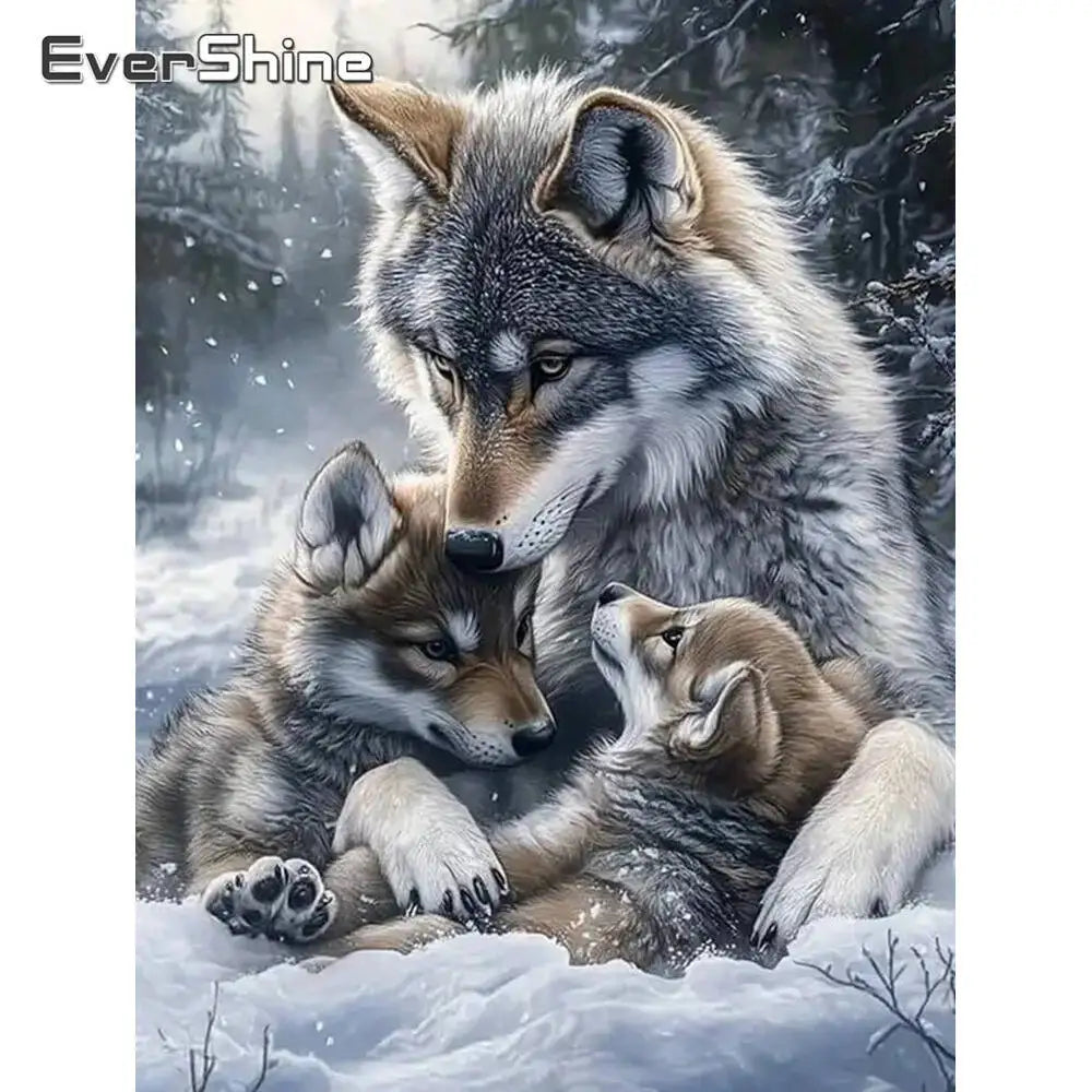 Diamond Painting Loup en Hiver