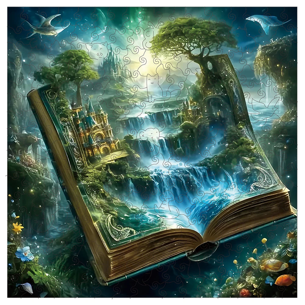 Puzzle en Bois Forêt aux Livres Magiques