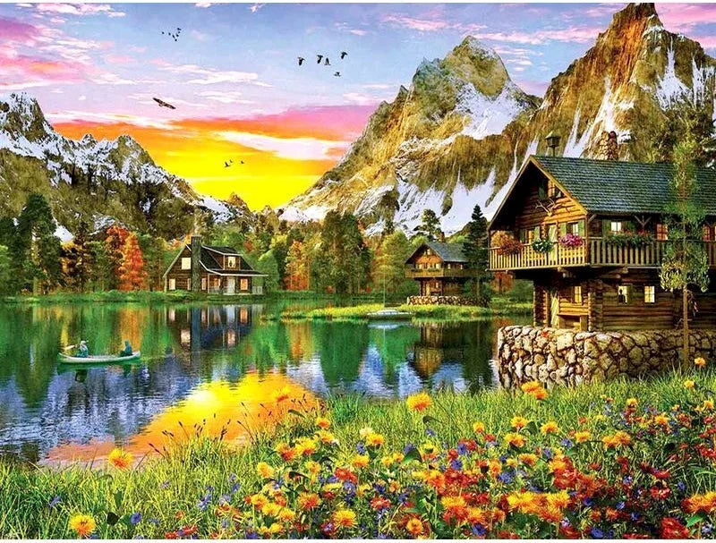 Peinture par Numéros Cottage Fleuri