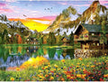 Peinture par Numéros Chalets au Bord du Lac