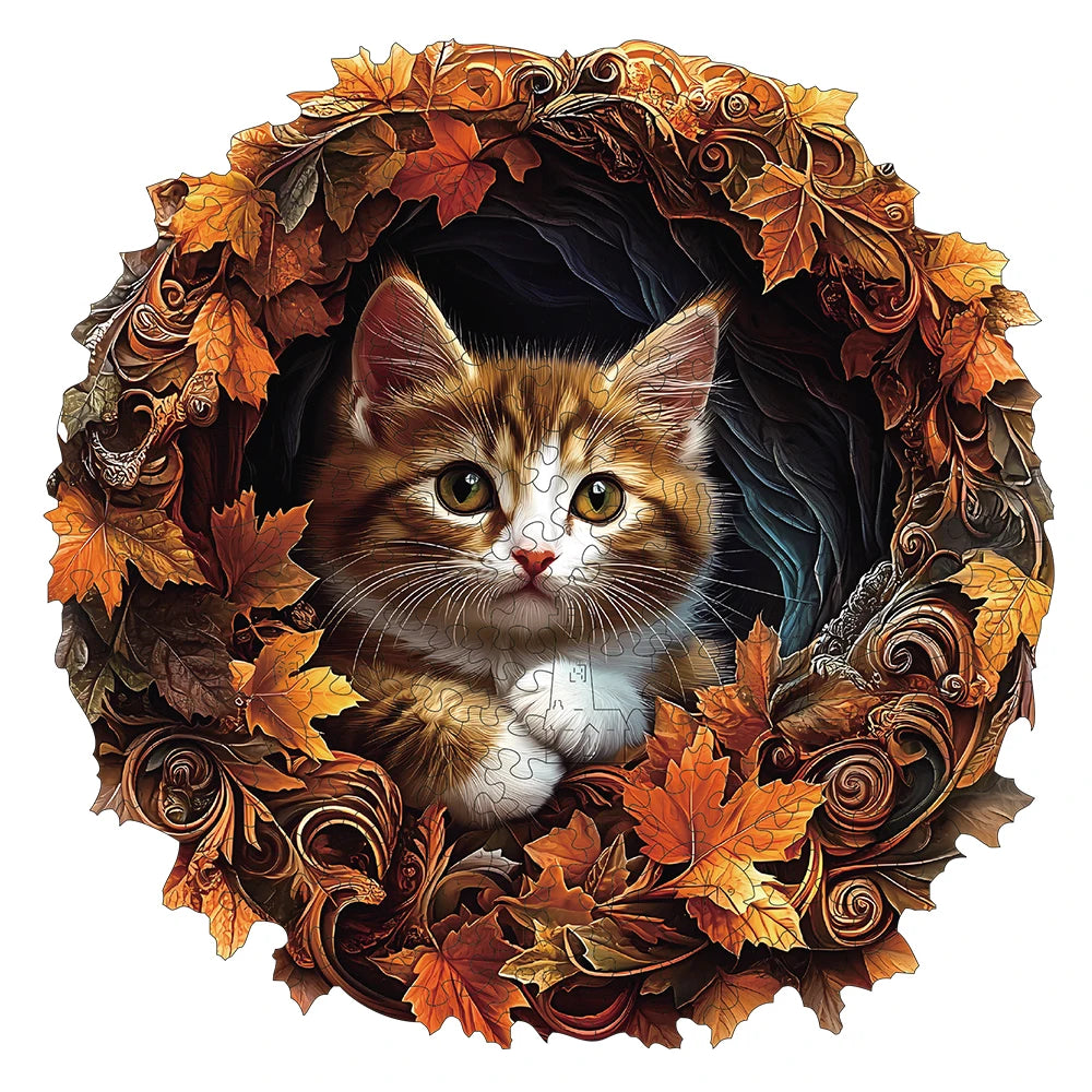 Puzzle en Bois Chat Effet 3D