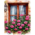 Peinture par Numéros Fenêtre aux Roses
