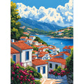Peinture par Numéros Village aux Toits Rouges