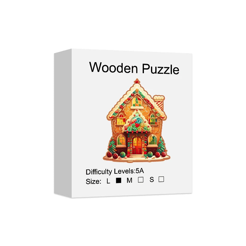 Puzzle en Bois Maison de Noël