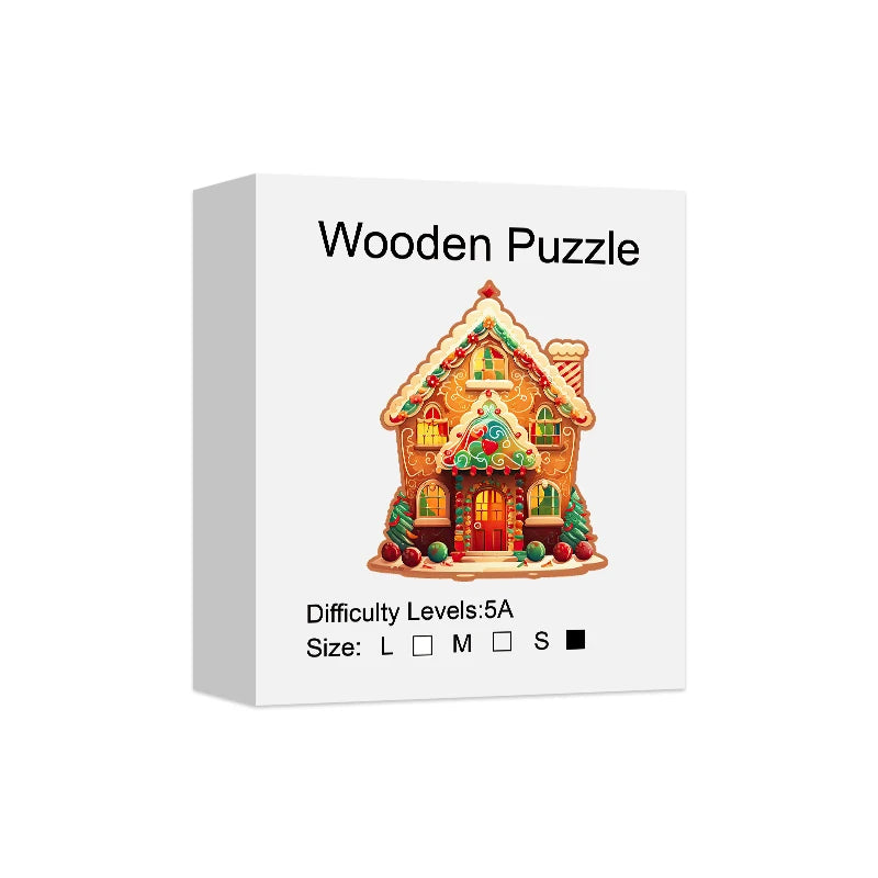 Puzzle en Bois Maison de Noël
