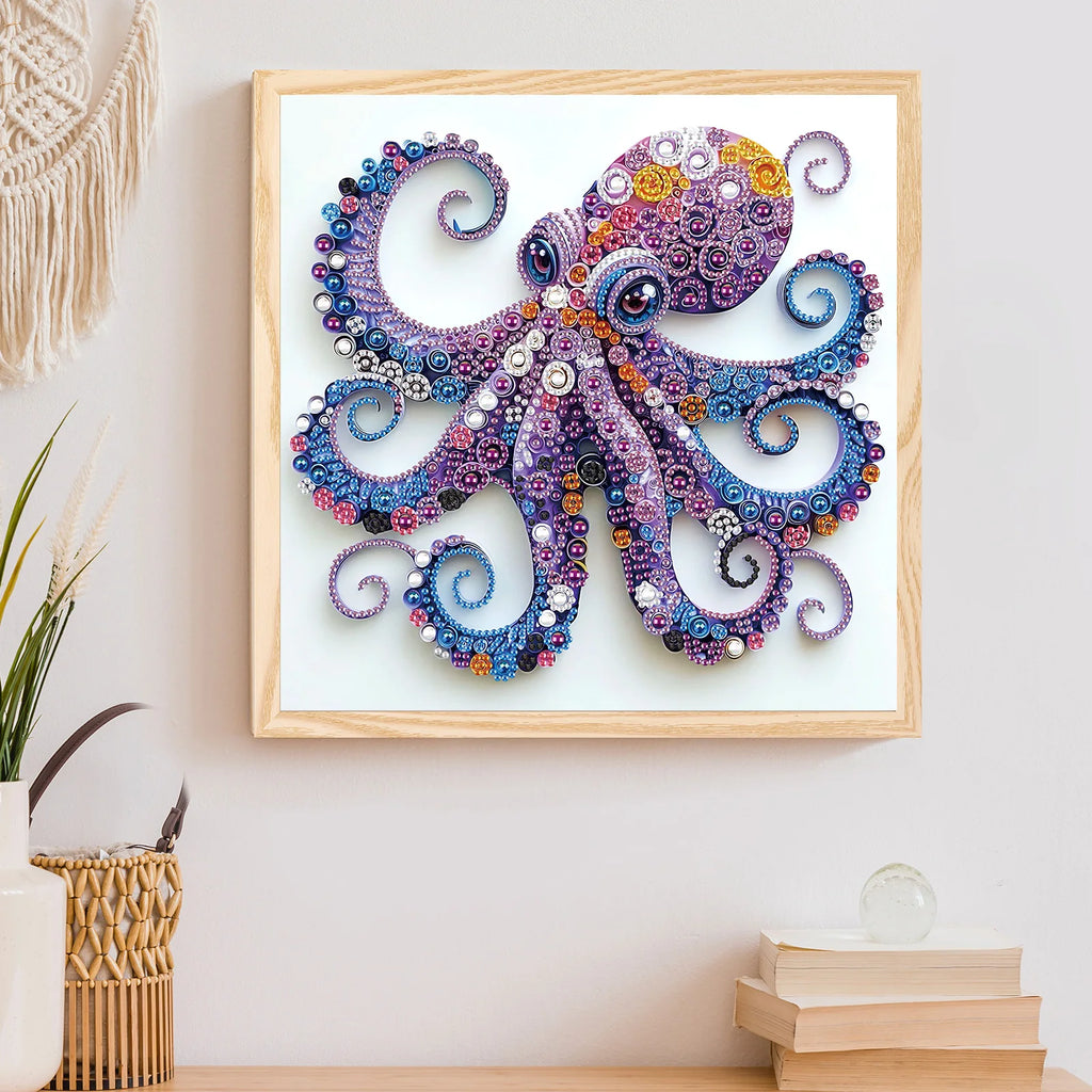 Diamond Painting Pieuvre Violette — Formes Spéciales