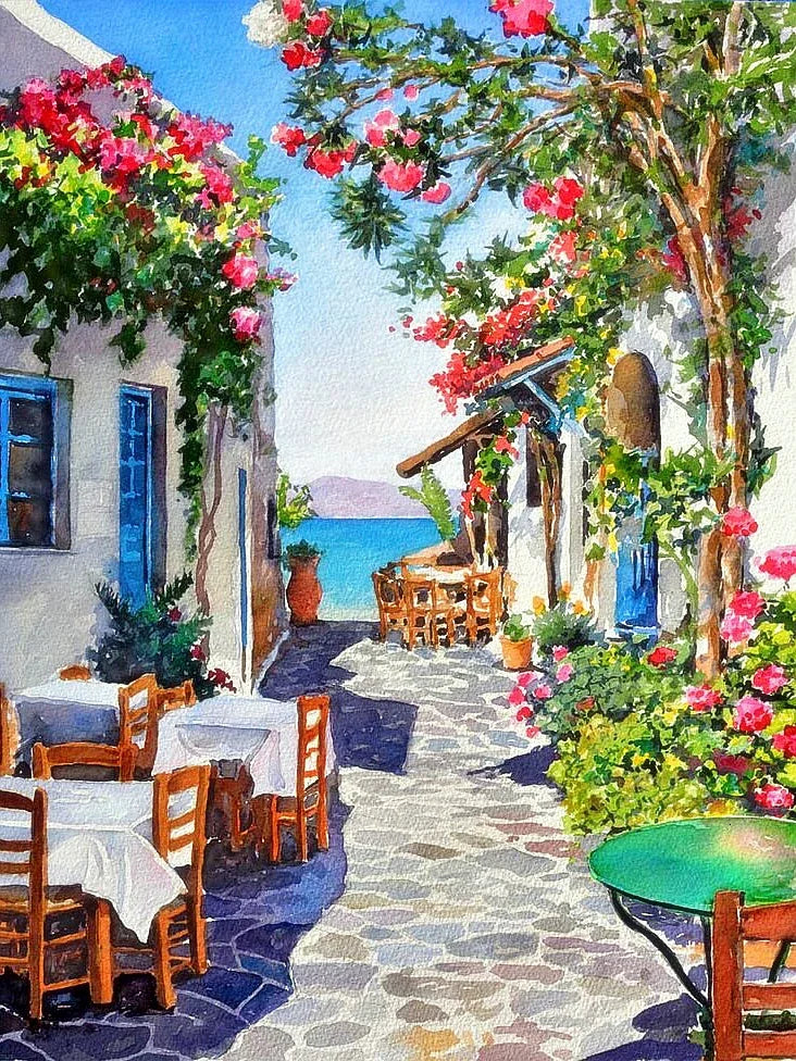 Diamond Painting Terrasse sur la Mer