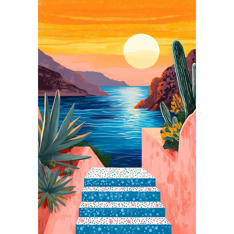 Peinture par Numéros Escalier Bleu
