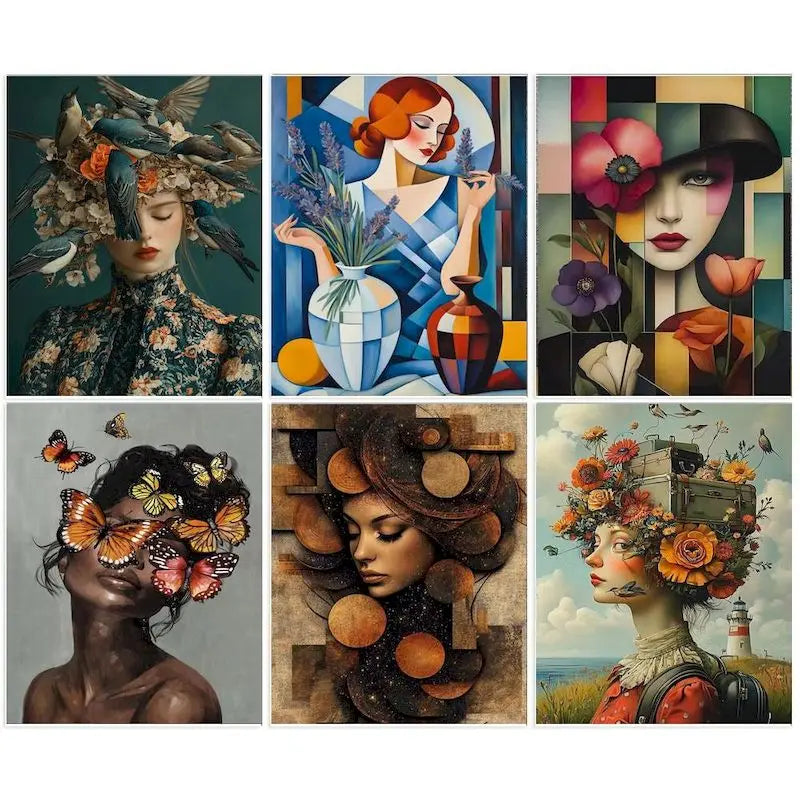 Peinture par Numéros Rousse Cubiste