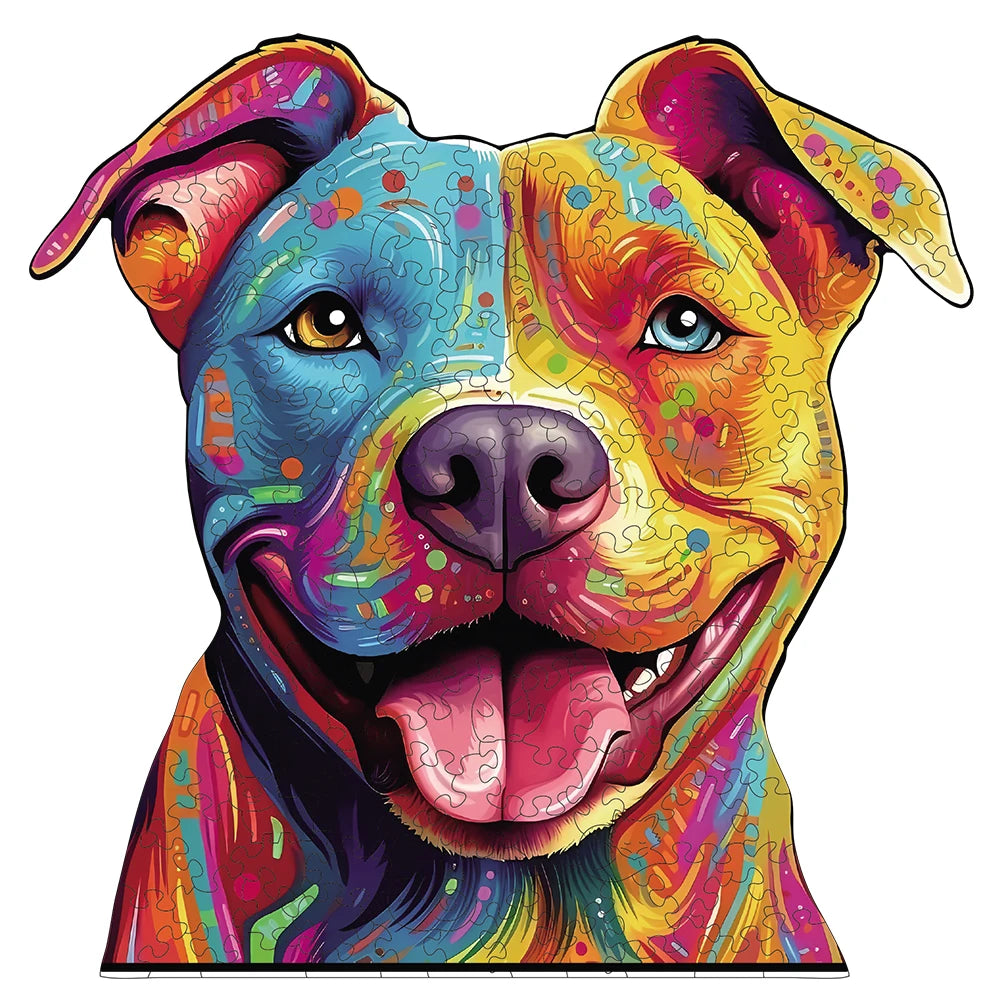 Puzzle en Bois Chien Coloré