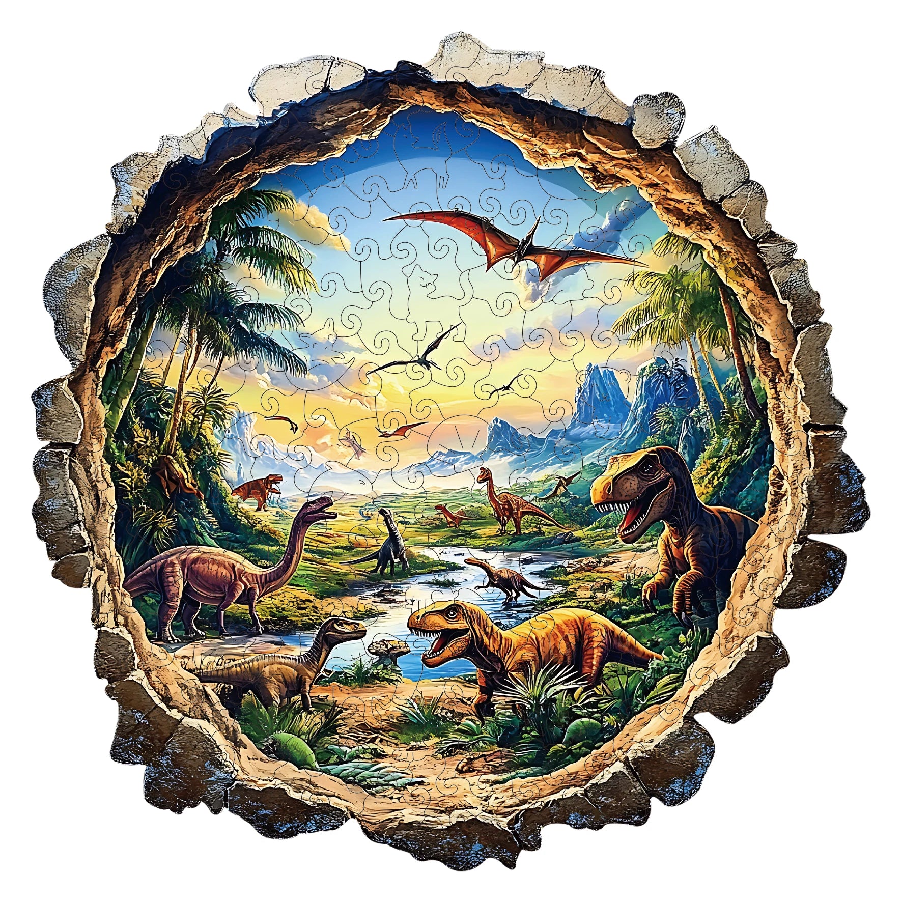 Puzzle en Bois Dinosaures du Jurassique