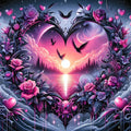 Diamond Painting Cœur et Hirondelles