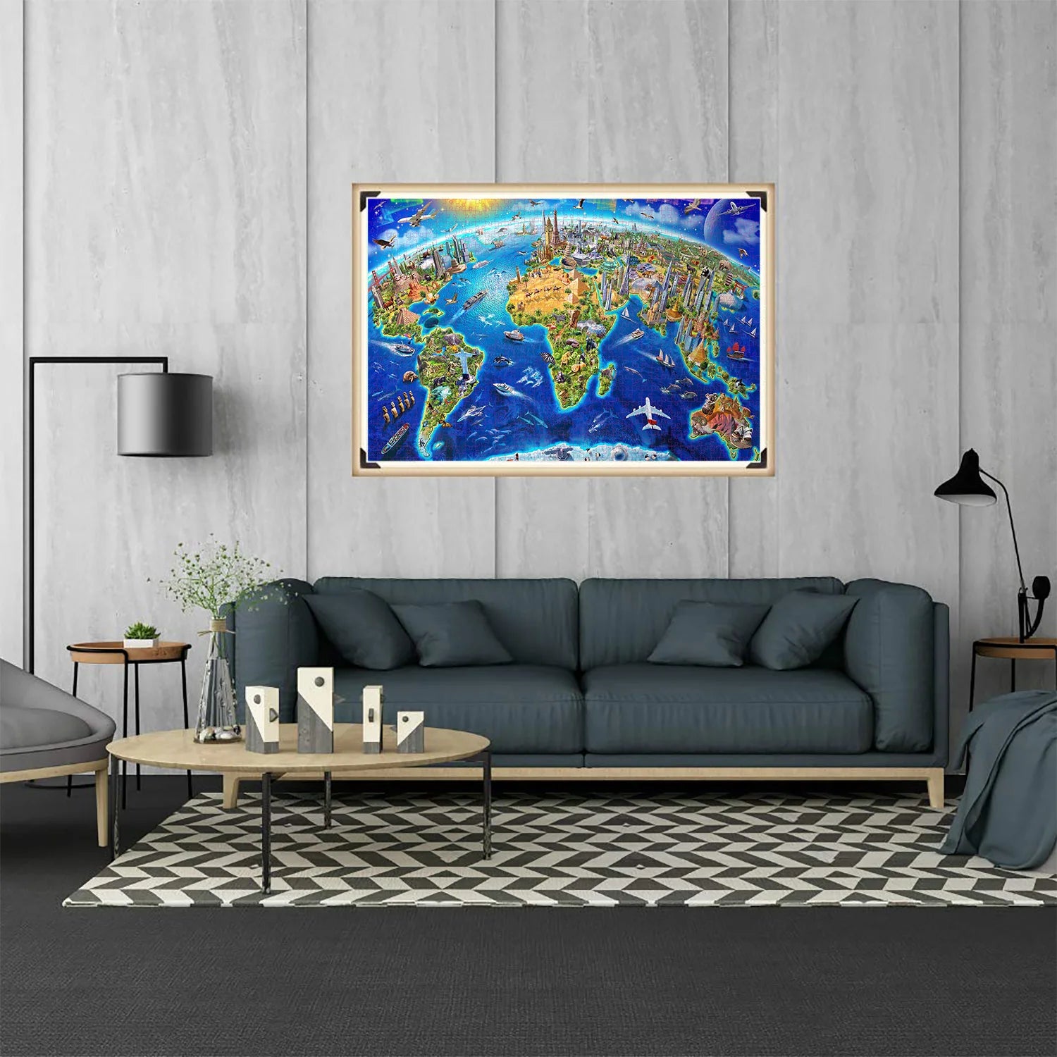 Puzzle Carte des Monuments du Monde — 1000 Pièces