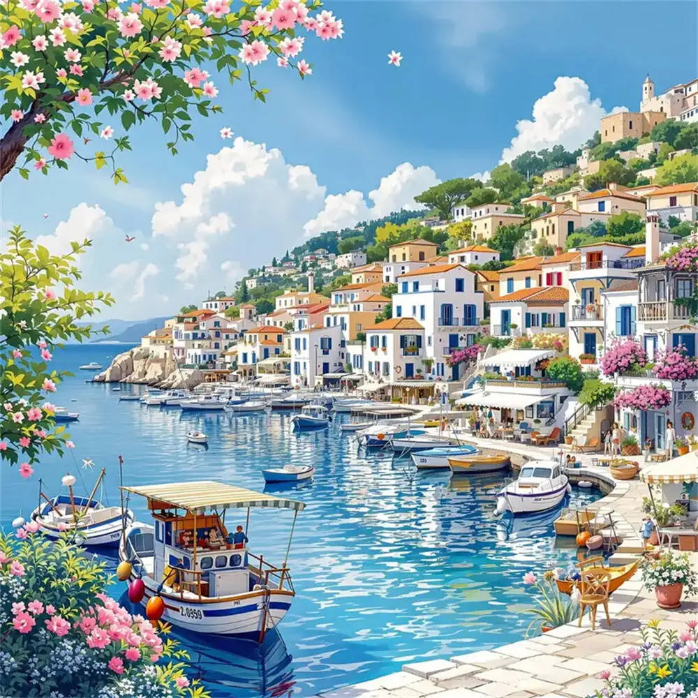 Diamond Painting Village au Bord de Mer