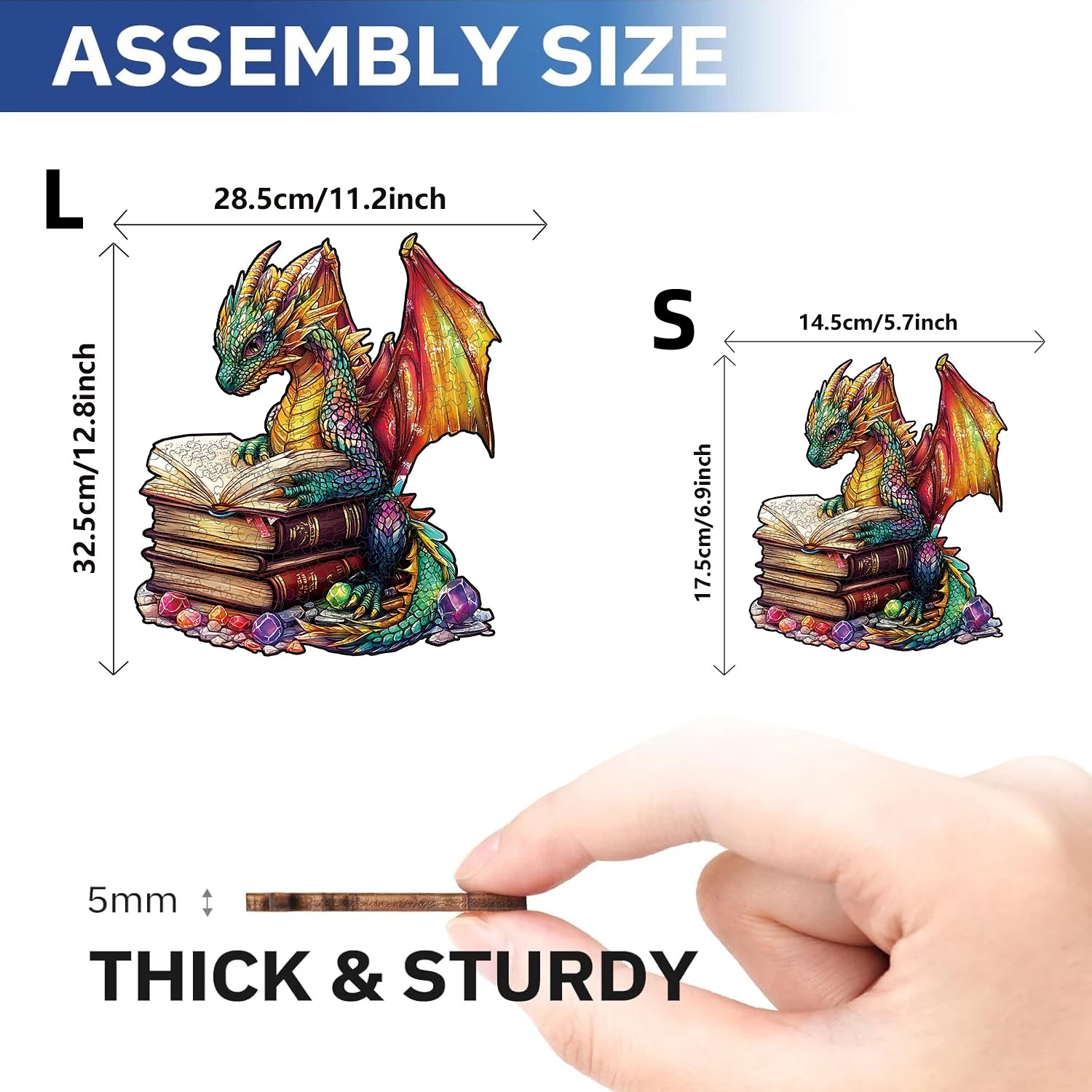 Puzzle en Bois Dragon du Livre Magique