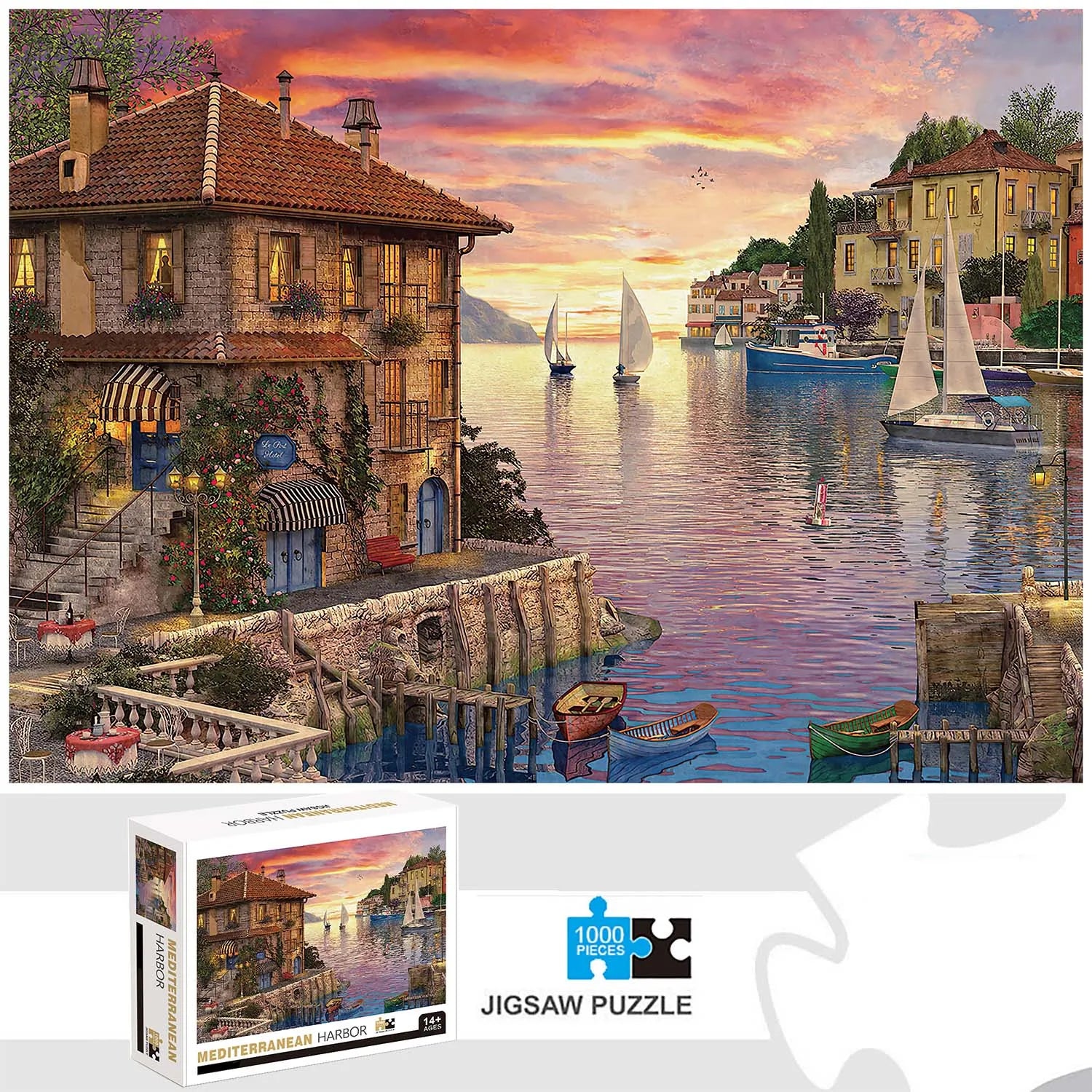 Puzzle Baie au Soleil Couchant — 1000 Pièces