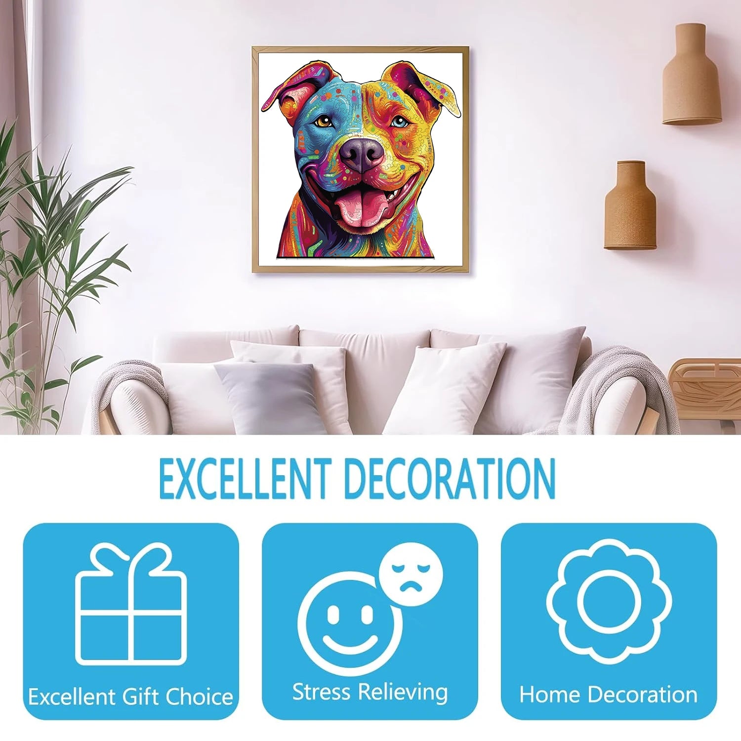 Puzzle en Bois Chien Coloré