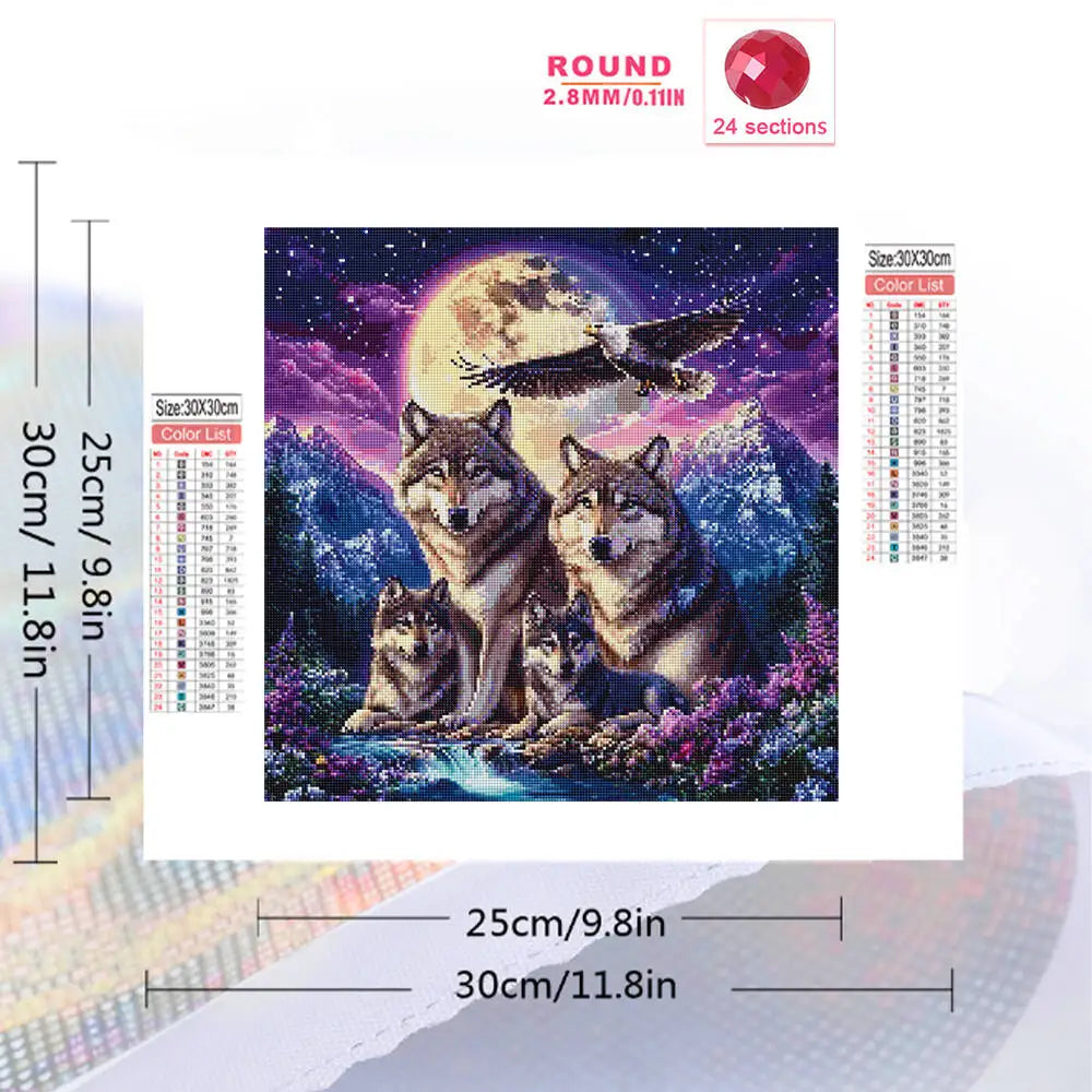 Diamond Painting Loup sous la Lune