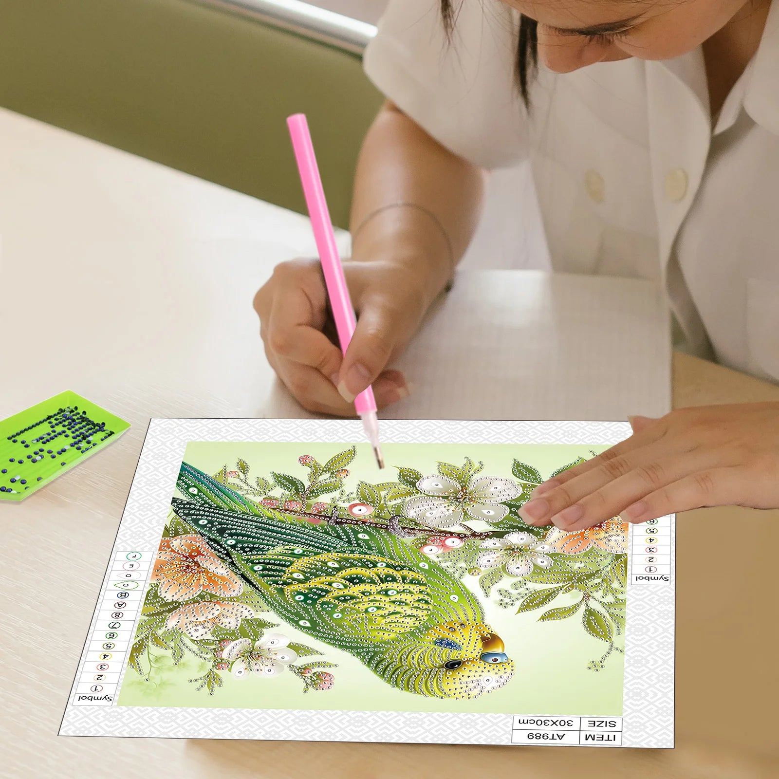 Diamond Painting Perroquet Vert — Formes Spéciales