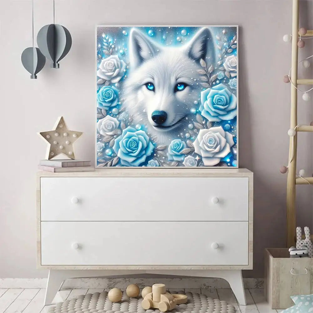 Diamond Painting Loup et Roses