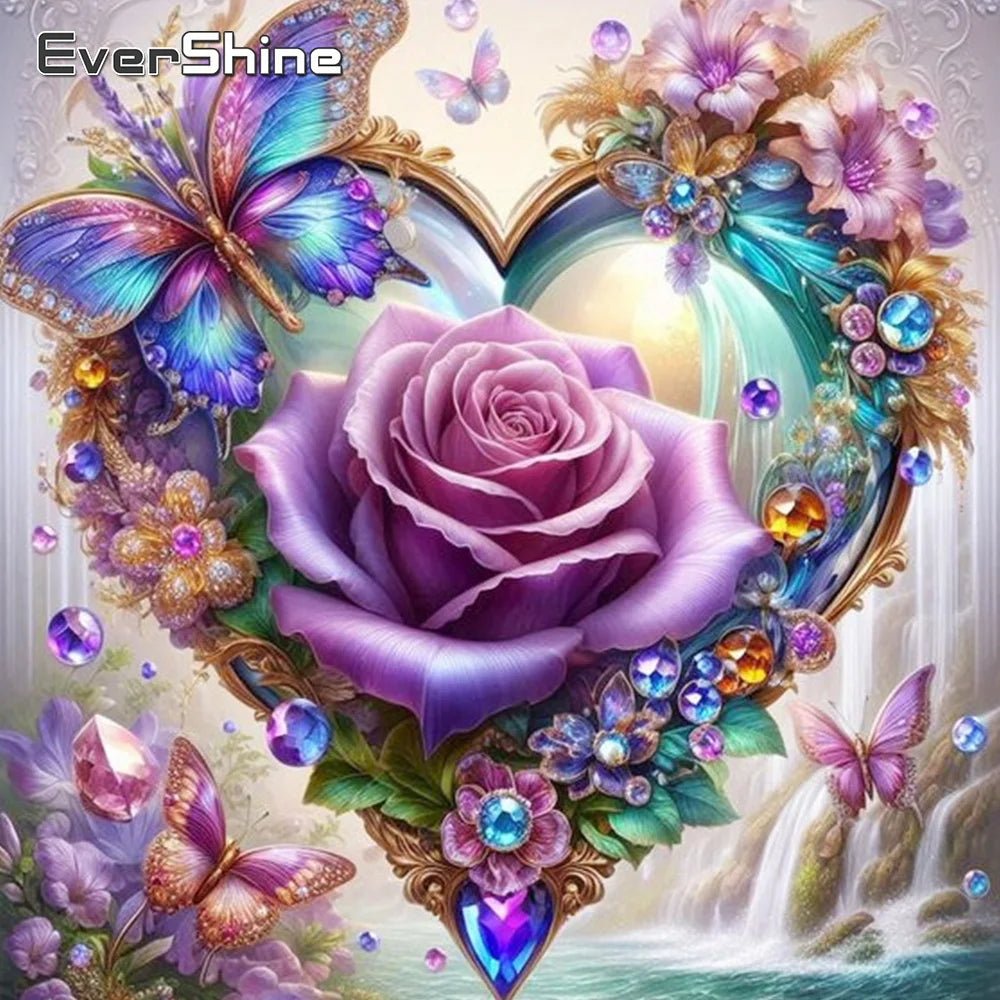 Diamond Painting Roses et Papillon