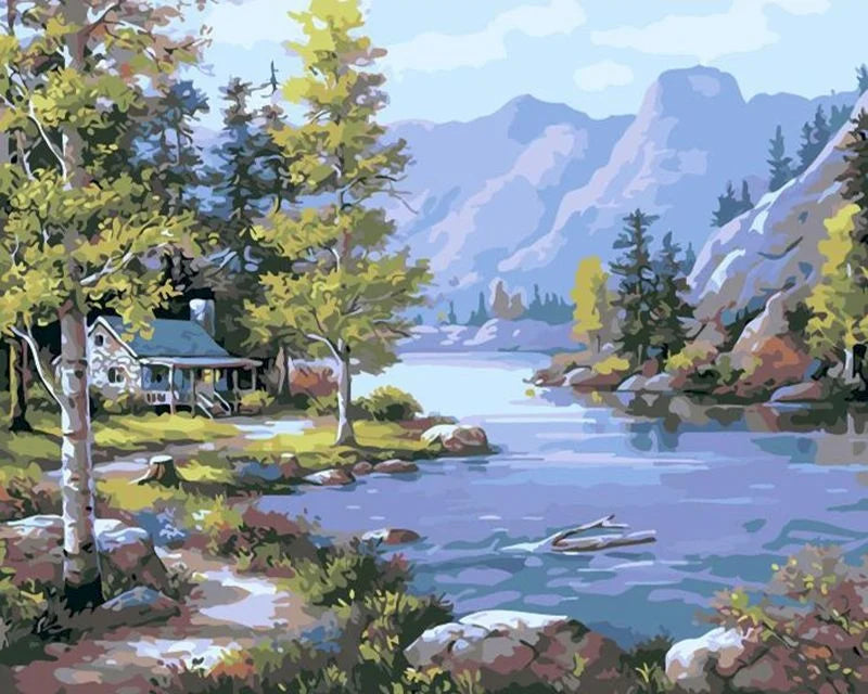 Peinture par Numéros Cottage Fleuri