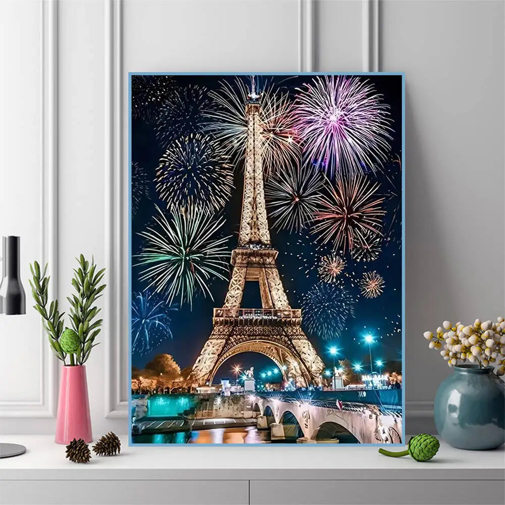 Diamond Painting Tour Eiffel et Feu d'Artifice