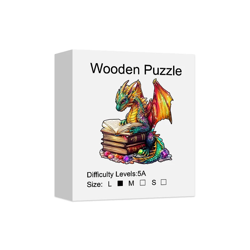 Puzzle en Bois Dragon du Livre Magique