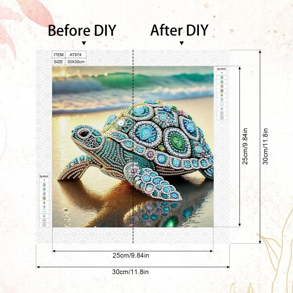 Diamond Painting Tortue Précieuse — Formes Spéciales