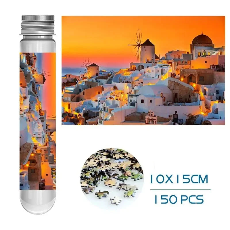 Puzzle Tube Santorin au Couchant — 150 Pièces