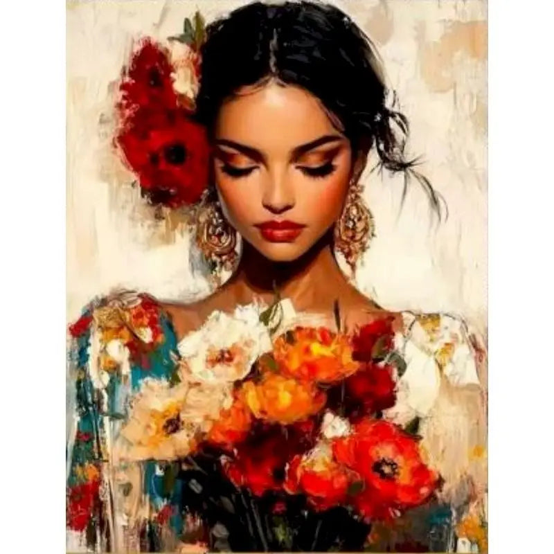 Peinture par Numéros Dame aux Coquelicots
