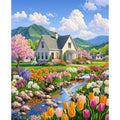 Peinture par Numéros Maison aux Tulipes