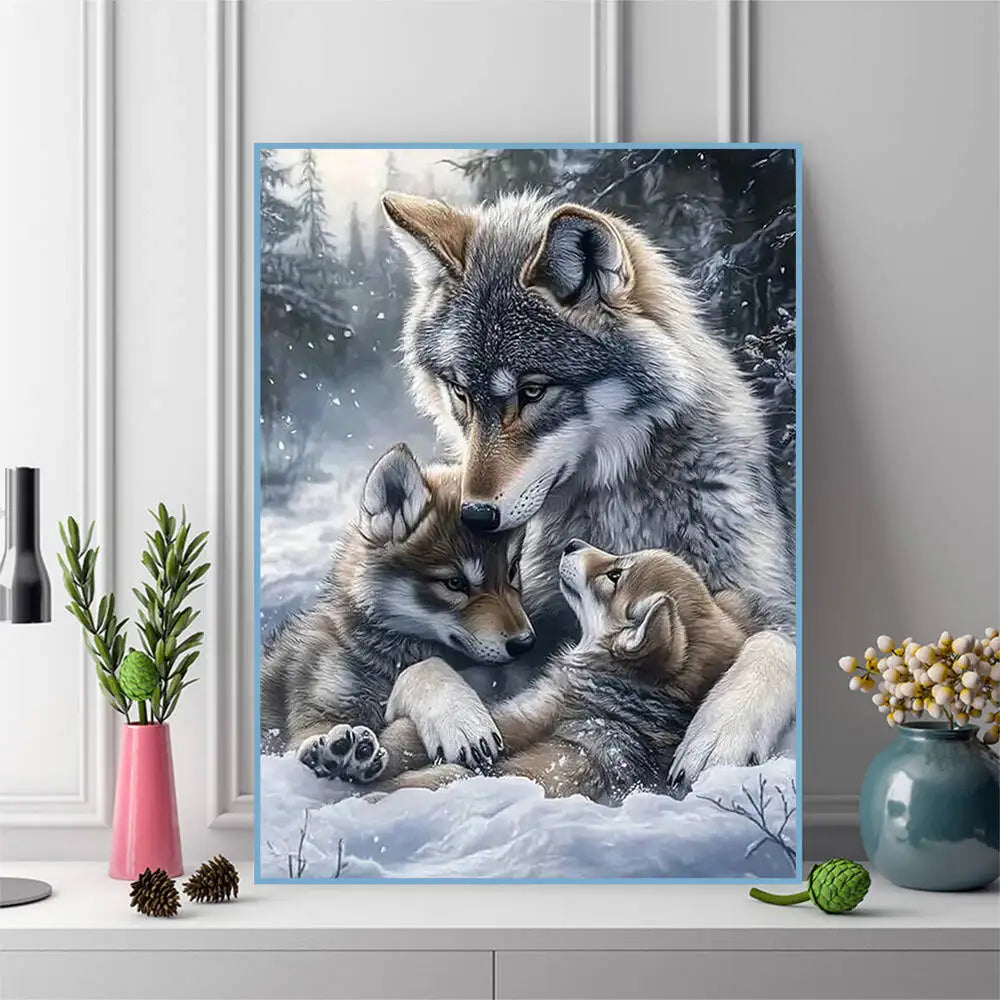 Diamond Painting Loup en Hiver