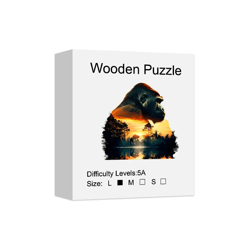 Puzzle en Bois Orang-outan en Forêt