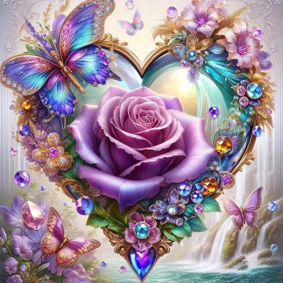 Diamond Painting Roses et Papillon
