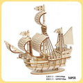 Puzzle 3D en Bois Voilier — 3 Formats