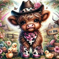 Diamond Painting Petit Veau et Poussins