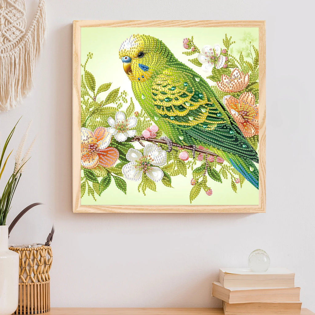 Diamond Painting Perroquet Vert — Formes Spéciales