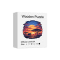 Puzzle en Bois Éléphant au Couchant