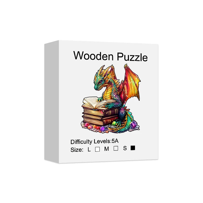 Puzzle en Bois Dragon du Livre Magique