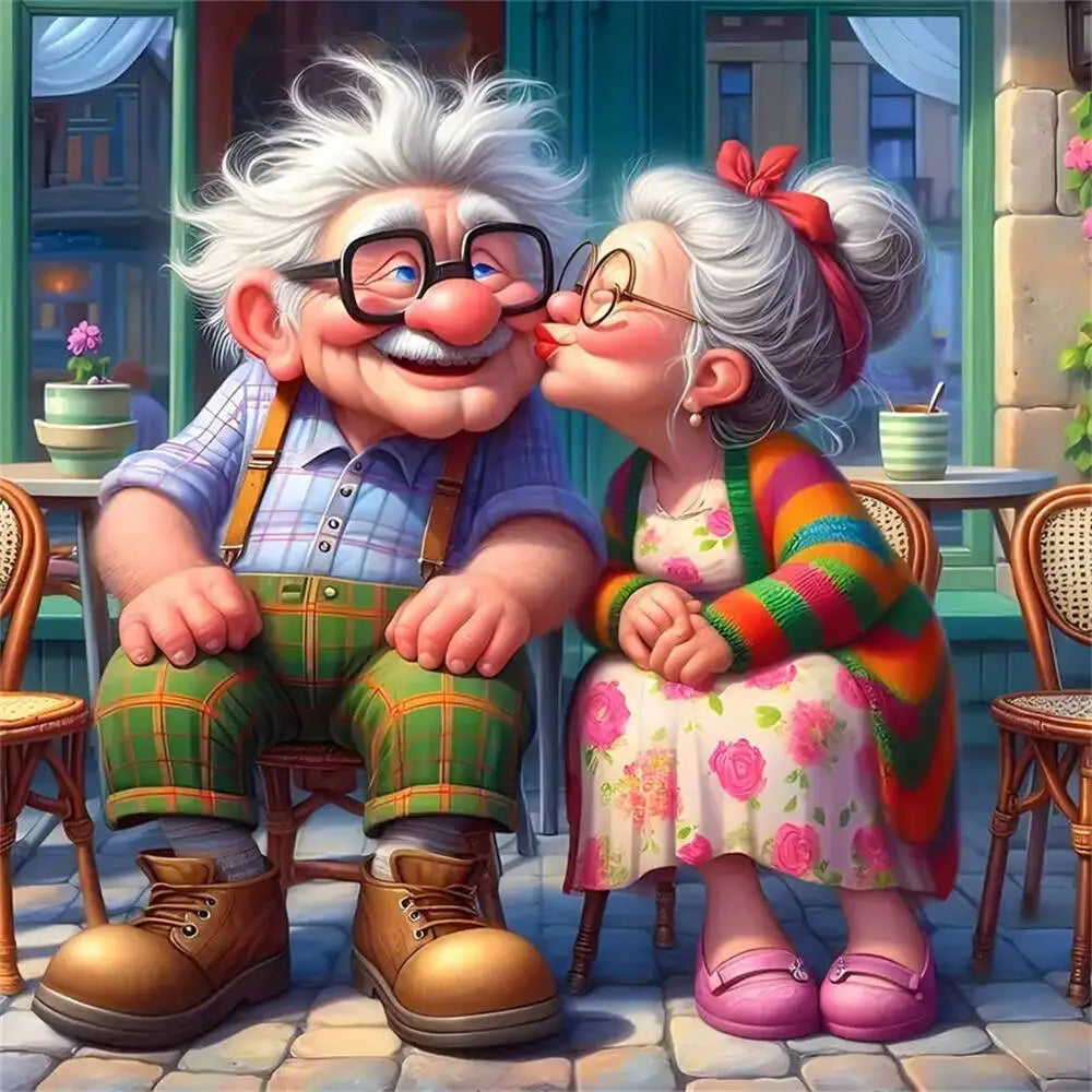 Diamond Painting Portrait de Grands-Parents