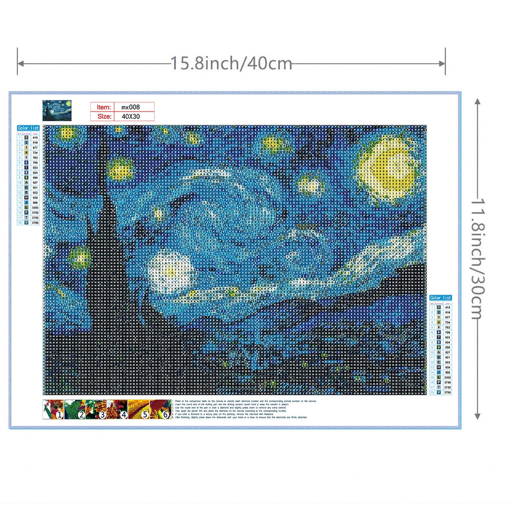 Diamond Painting Nuit Étoilée de Van Gogh