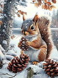 Diamond Painting Écureuil dans la Neige