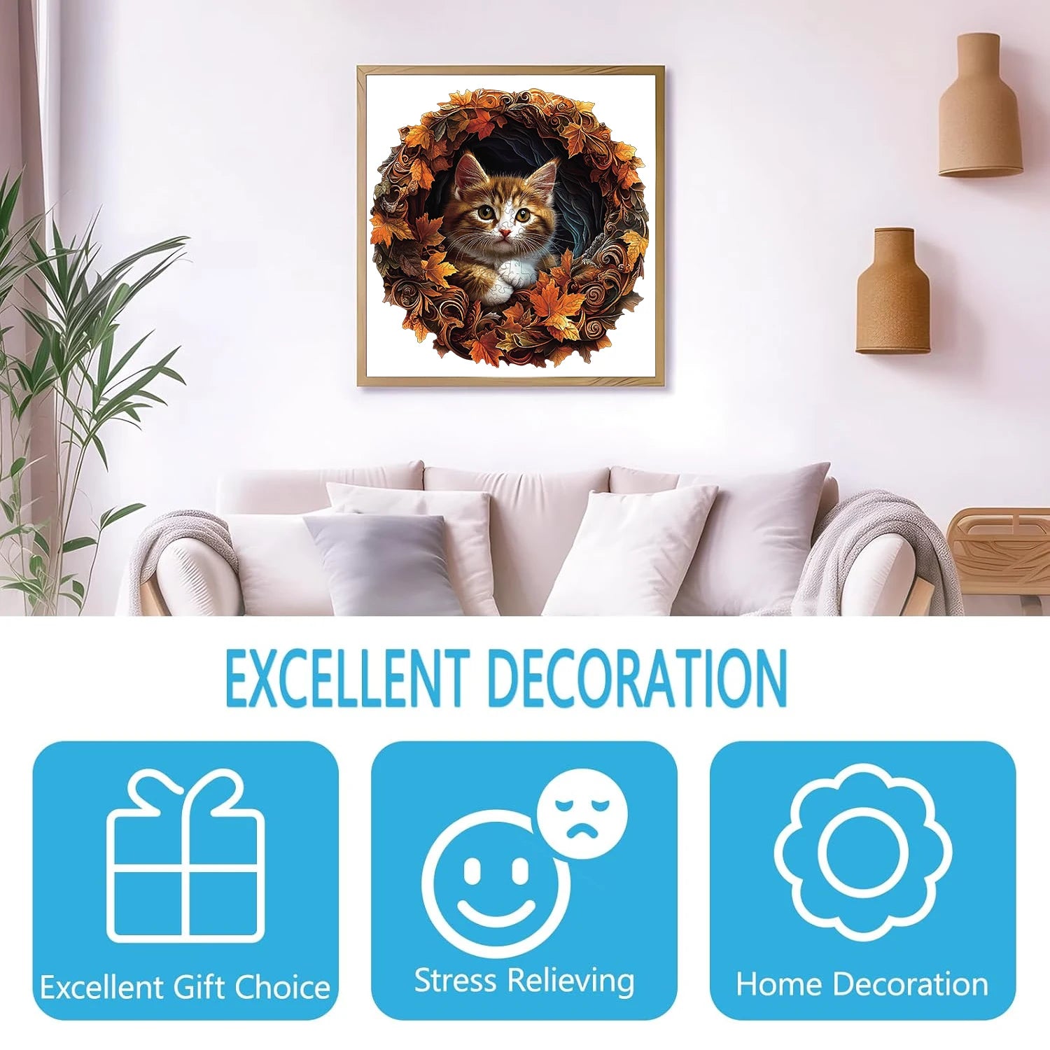 Puzzle en Bois Chat Effet 3D