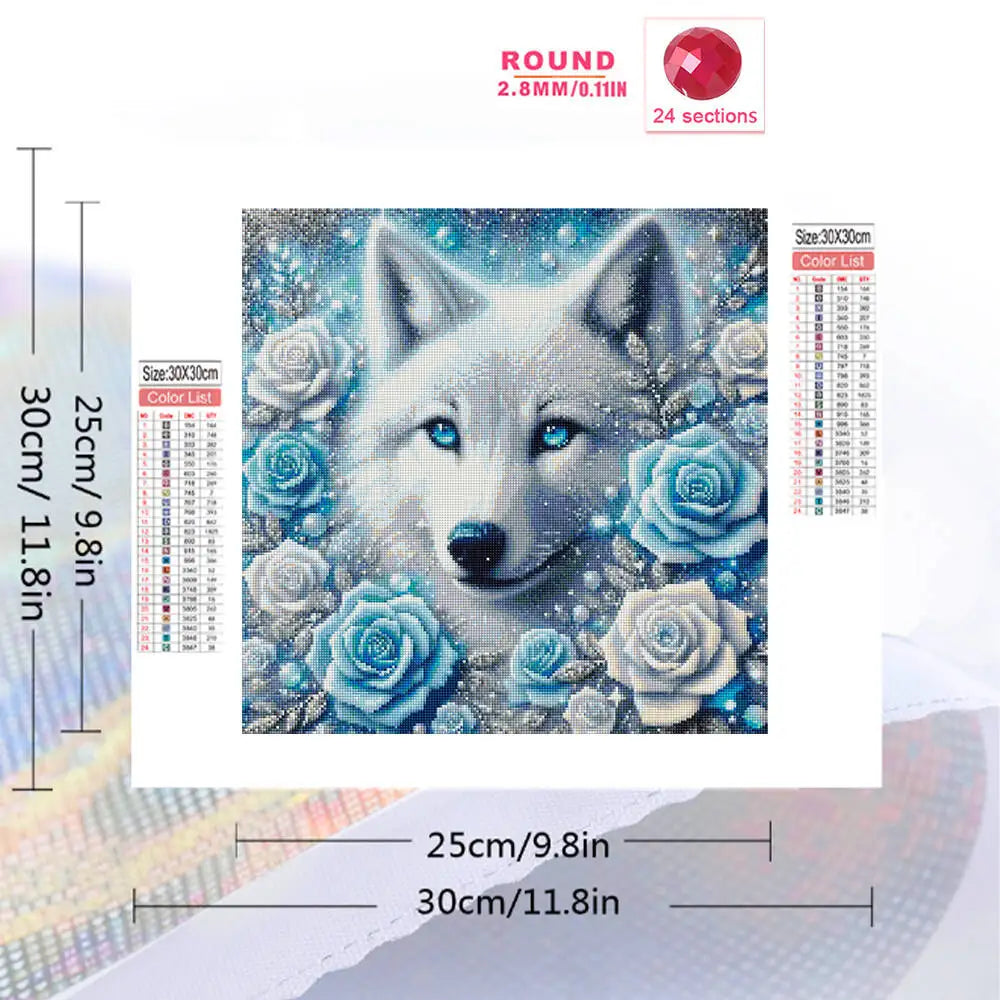 Diamond Painting Loup et Roses