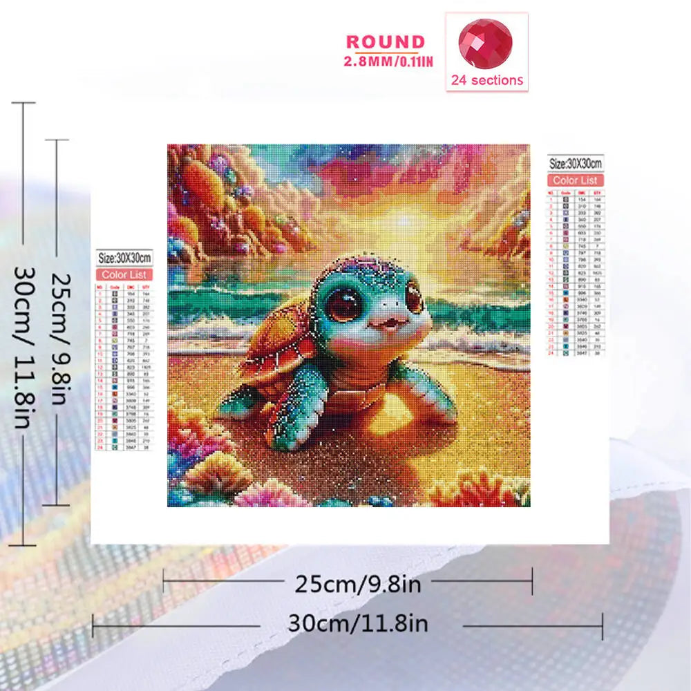 Diamond Painting Tortue de Mer au Couchant