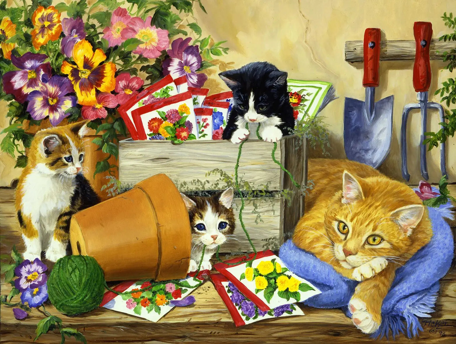 Puzzle Chats du Jardinier — 500 Pièces