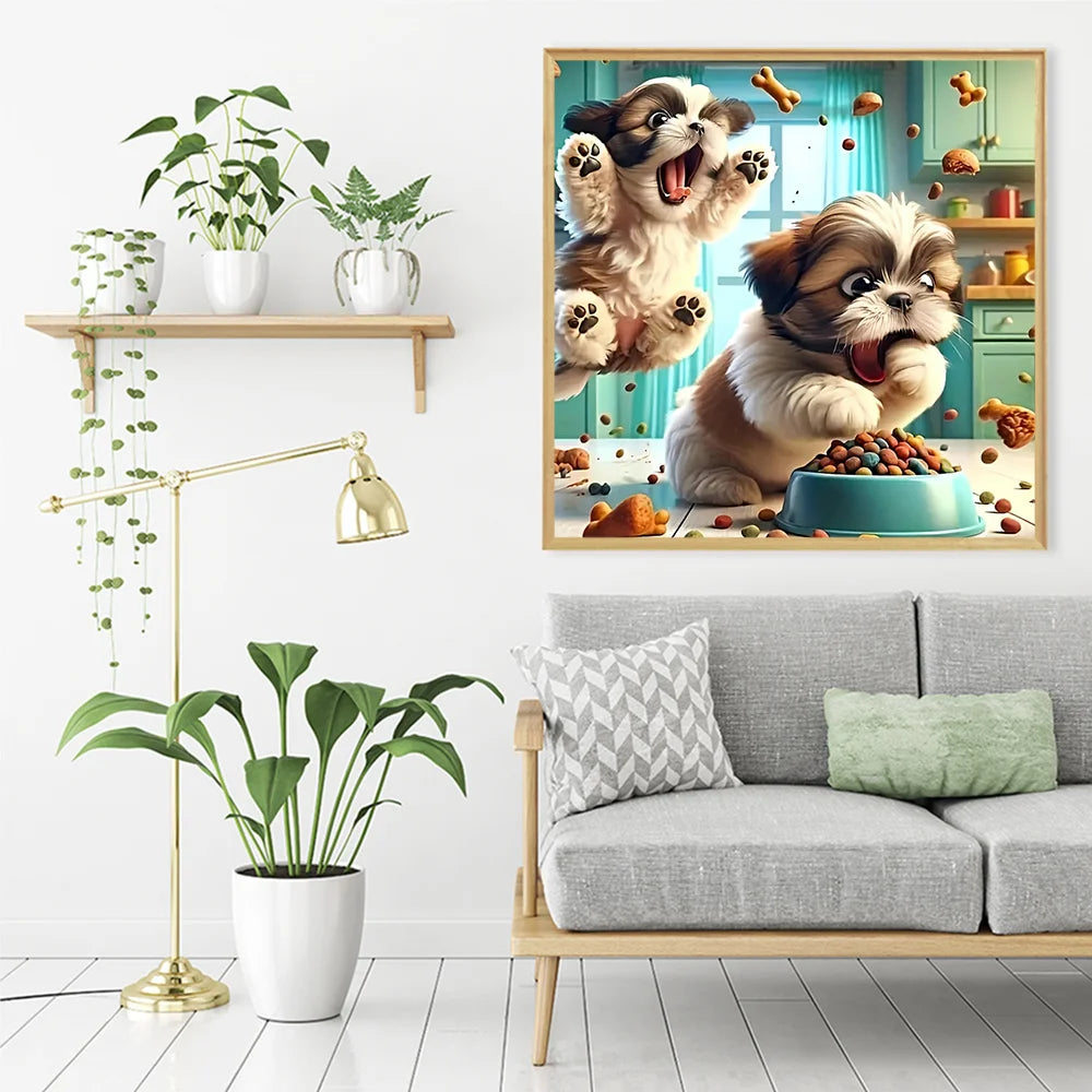 Diamond Painting Chiots Gourmands