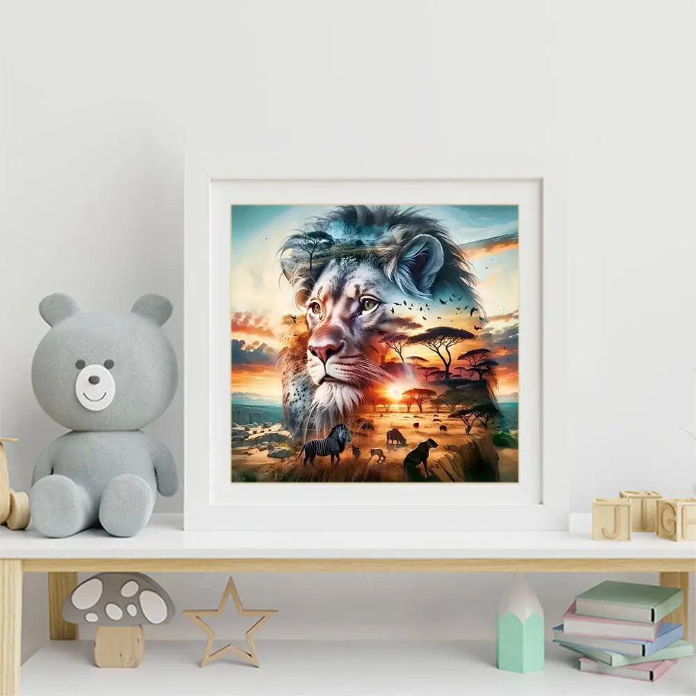 Diamond Painting Lion au Couchant